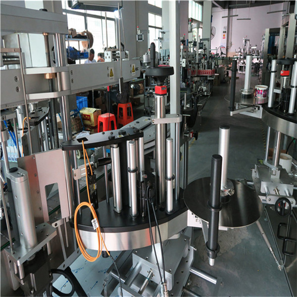 ප්ලාස්ටික් / වීදුරු බෝතල් ද්විත්ව පැති ලේබල් කිරීමේ යන්ත්‍රය, හතරැස් බෝතල් ලේබලය