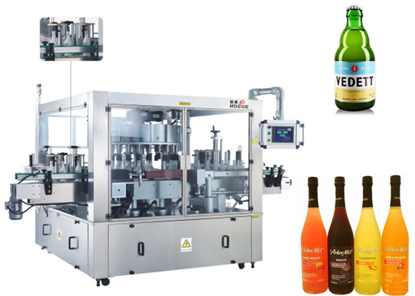 මුහුණු තුනක් පිහිටීම aA Automatic Sticker Labeling Machine Rotary System Machine